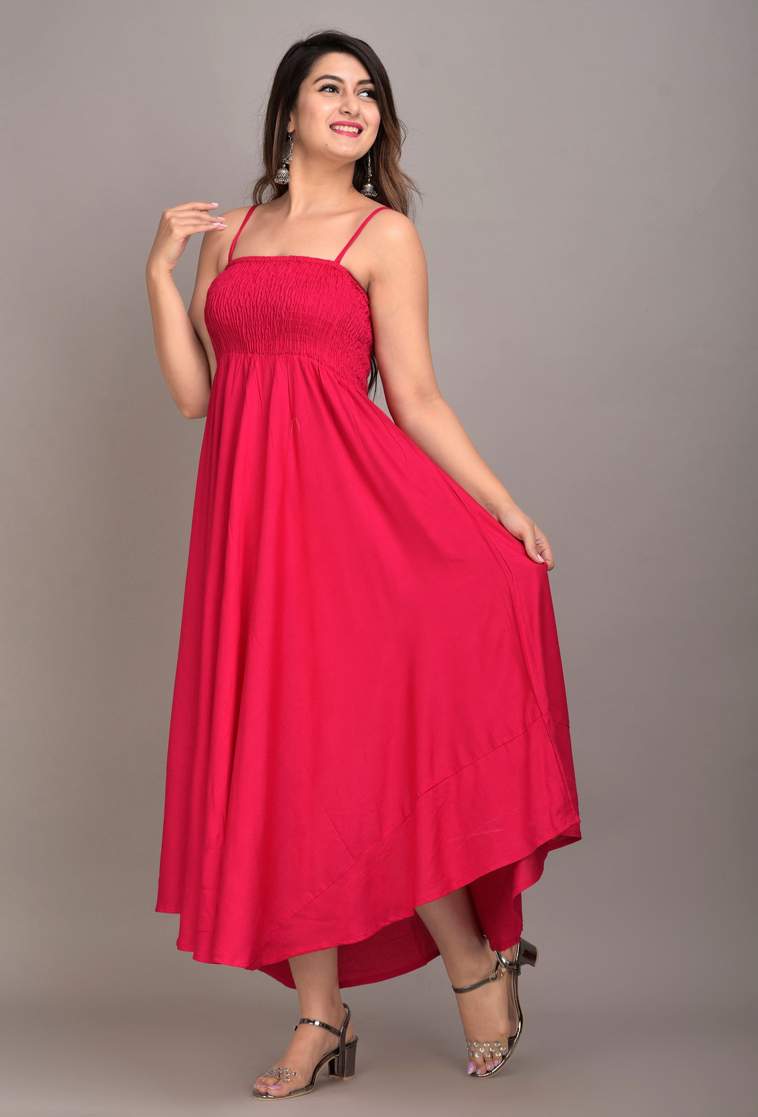 Women Fit and Flare Pink Dress
