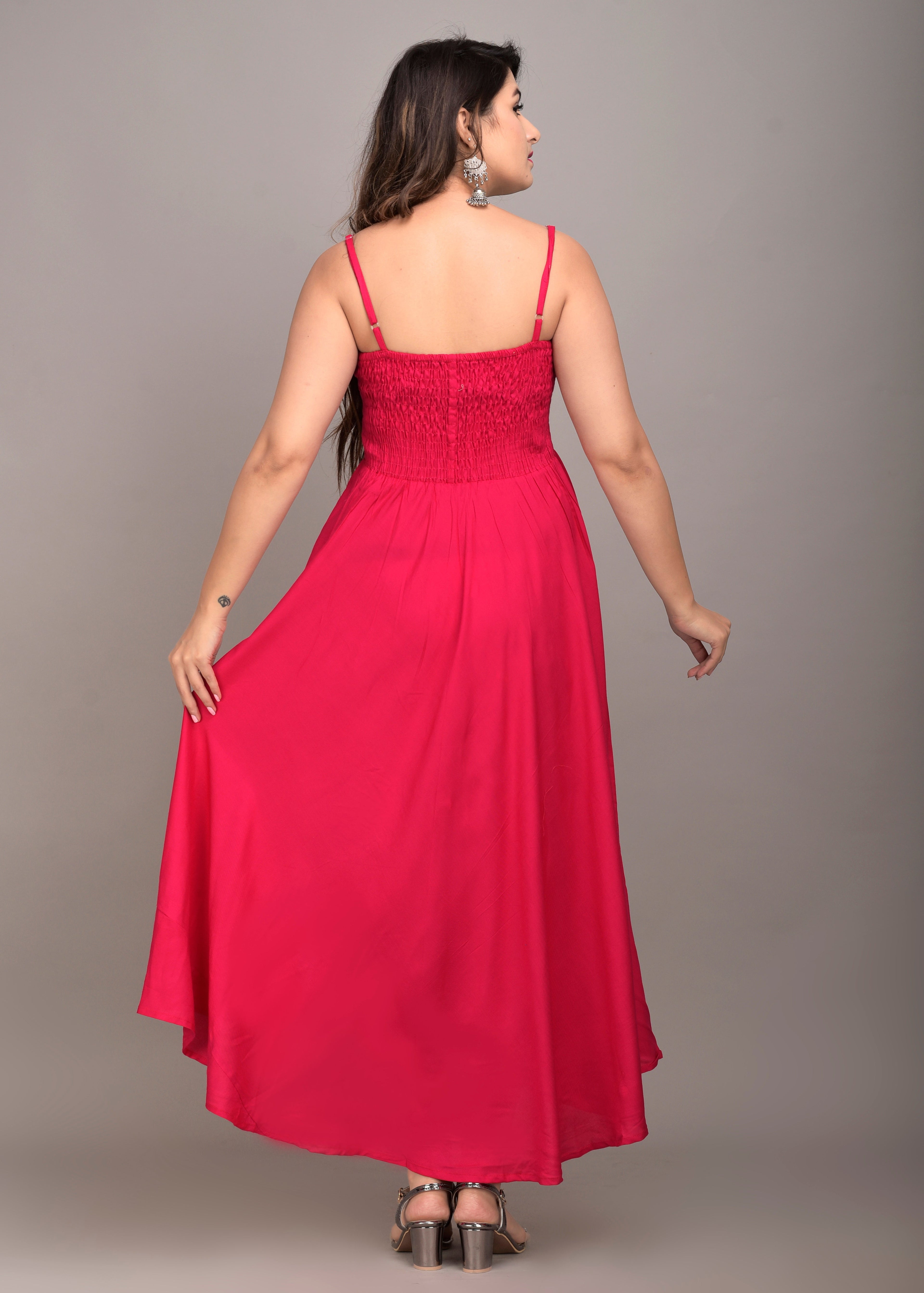 Women Fit and Flare Pink Dress