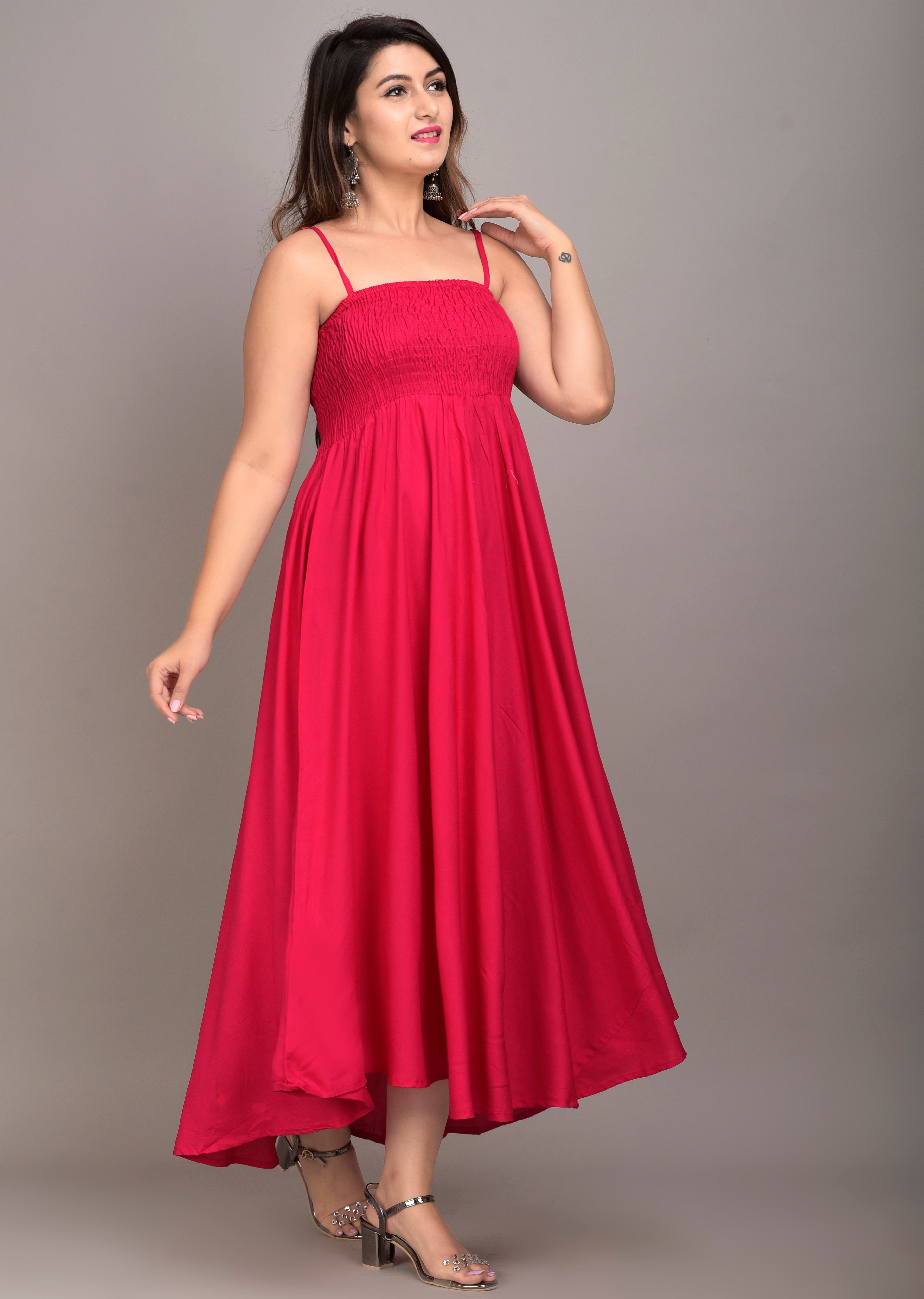 Women Fit and Flare Pink Dress