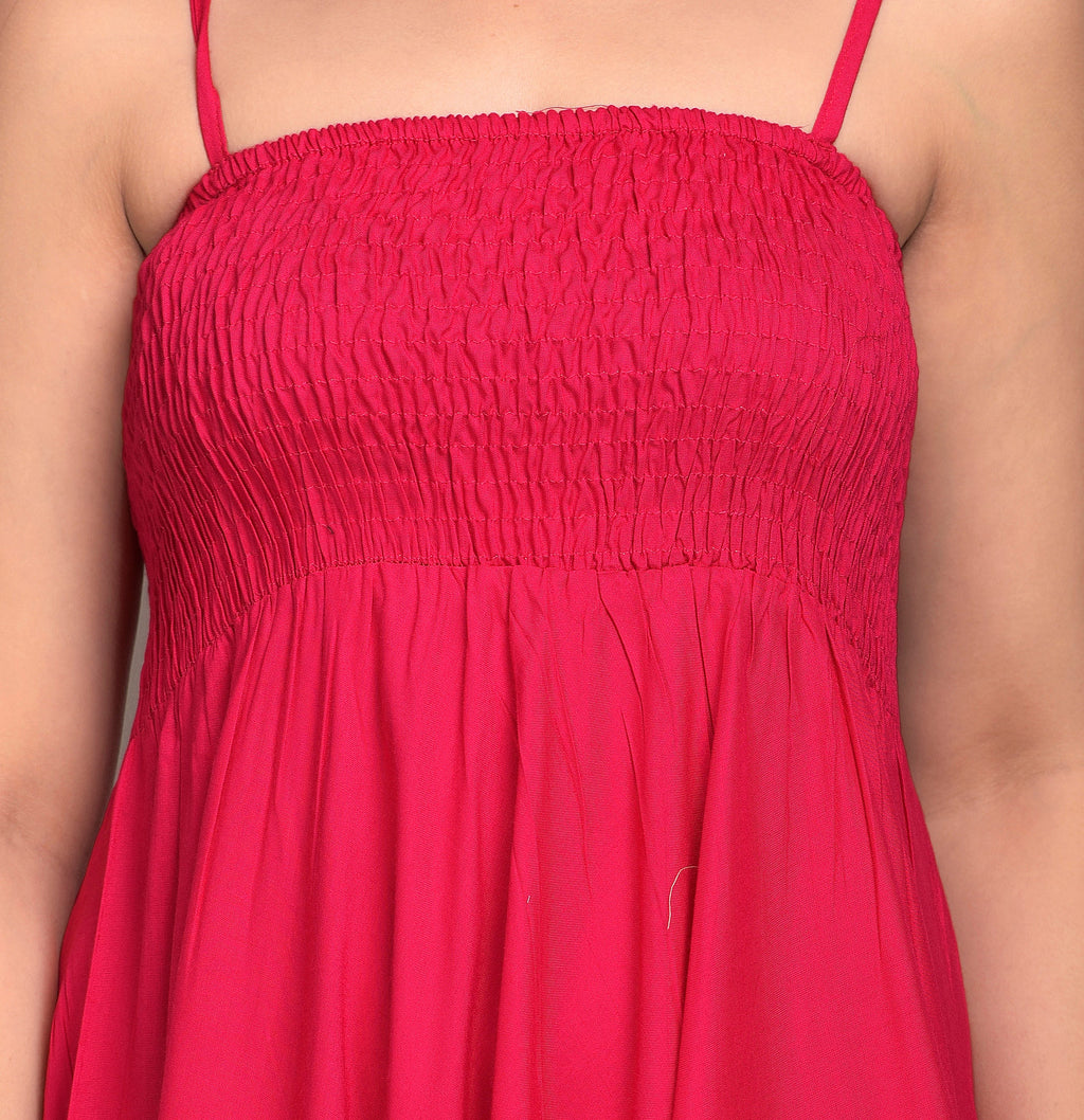 Women Fit and Flare Pink Dress