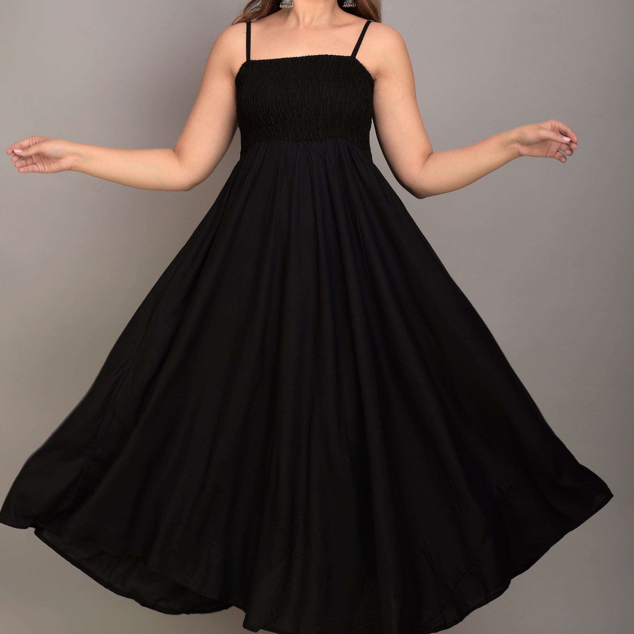 Women Fit and Flare Black Dress