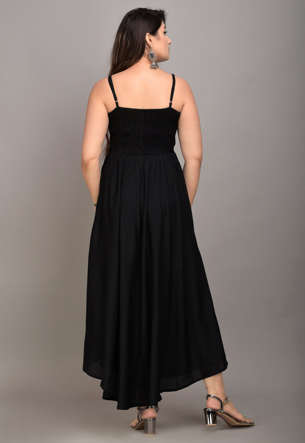 Women Fit and Flare Black Dress