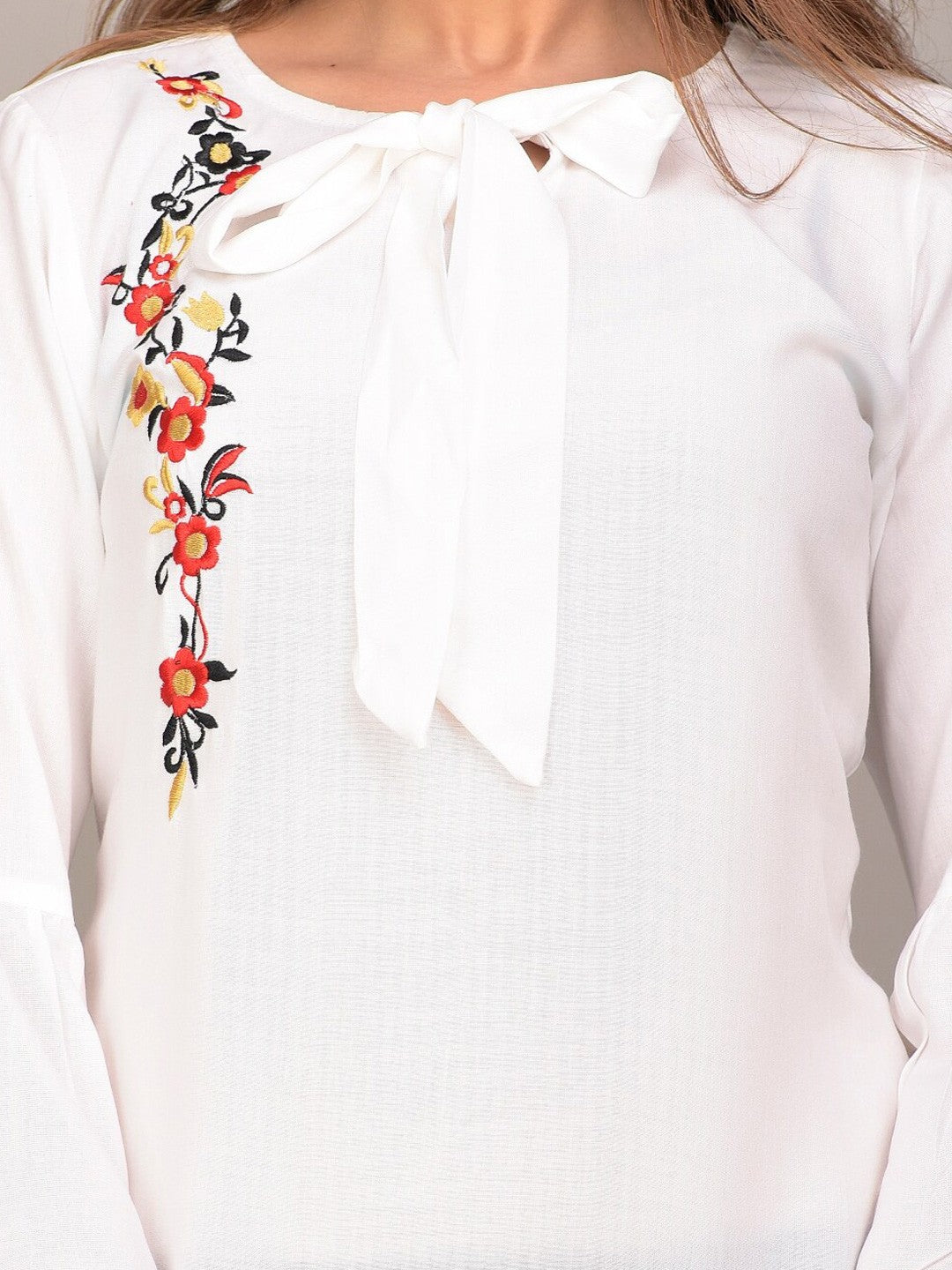 White Floral Top