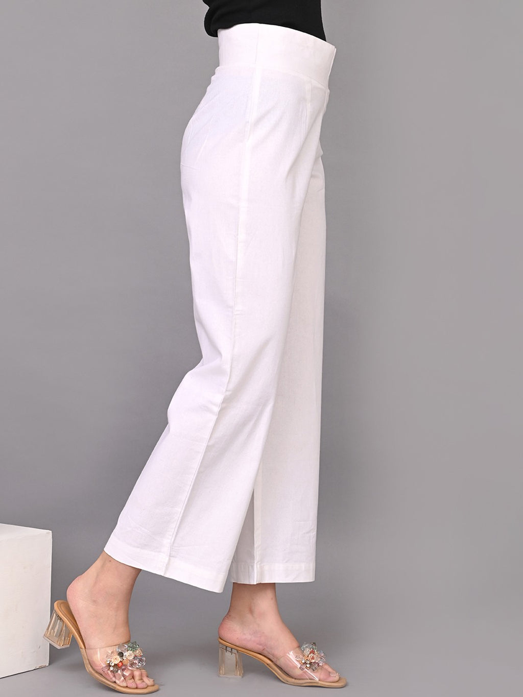 Women High-Rise Cotton Trouser