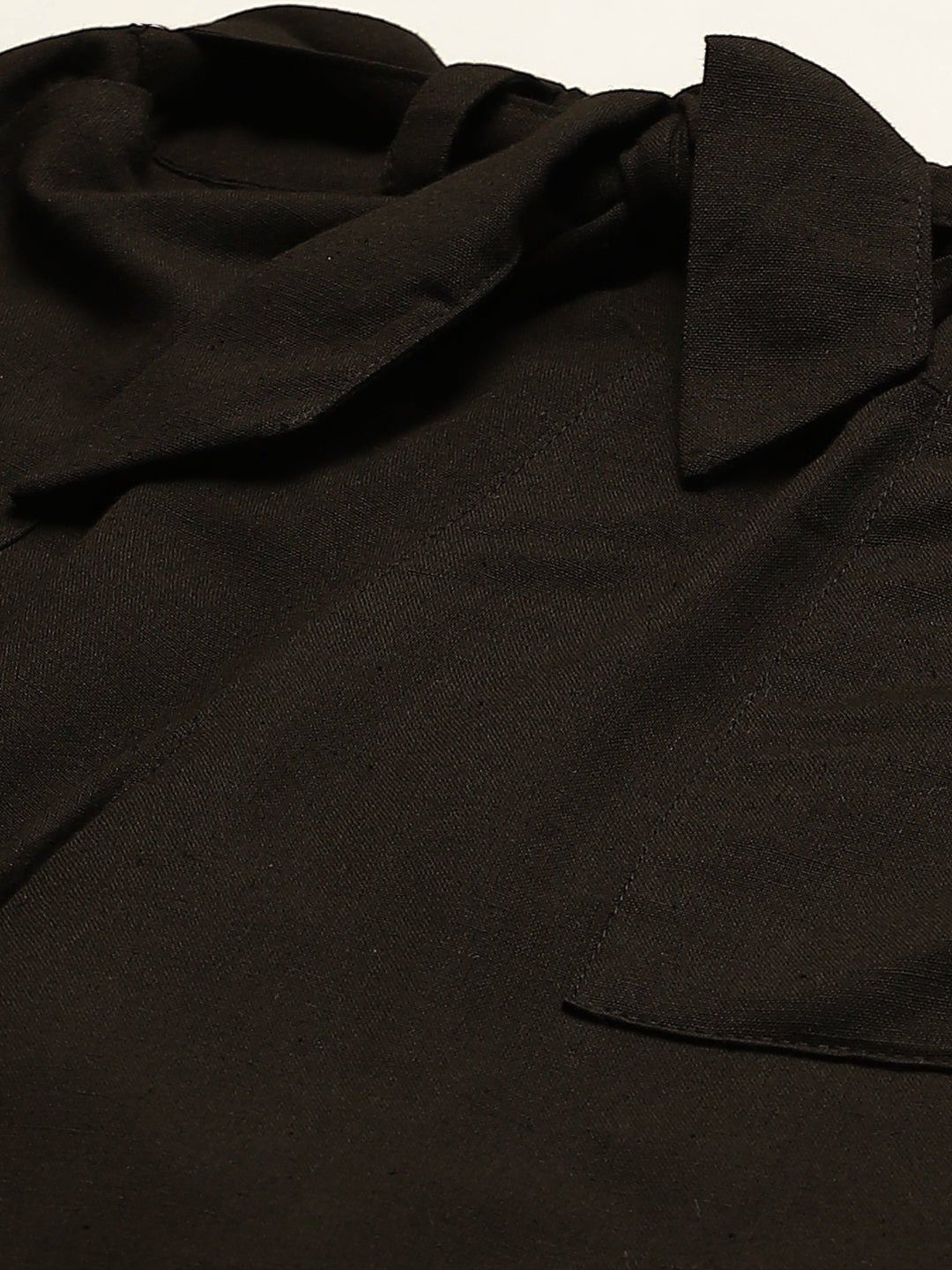 Women Regular Fit Black Cotton Blend Trousers