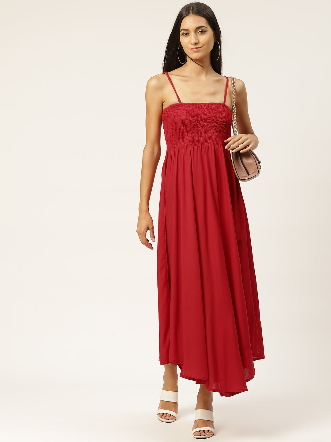 Women Empire Waist Red Dress