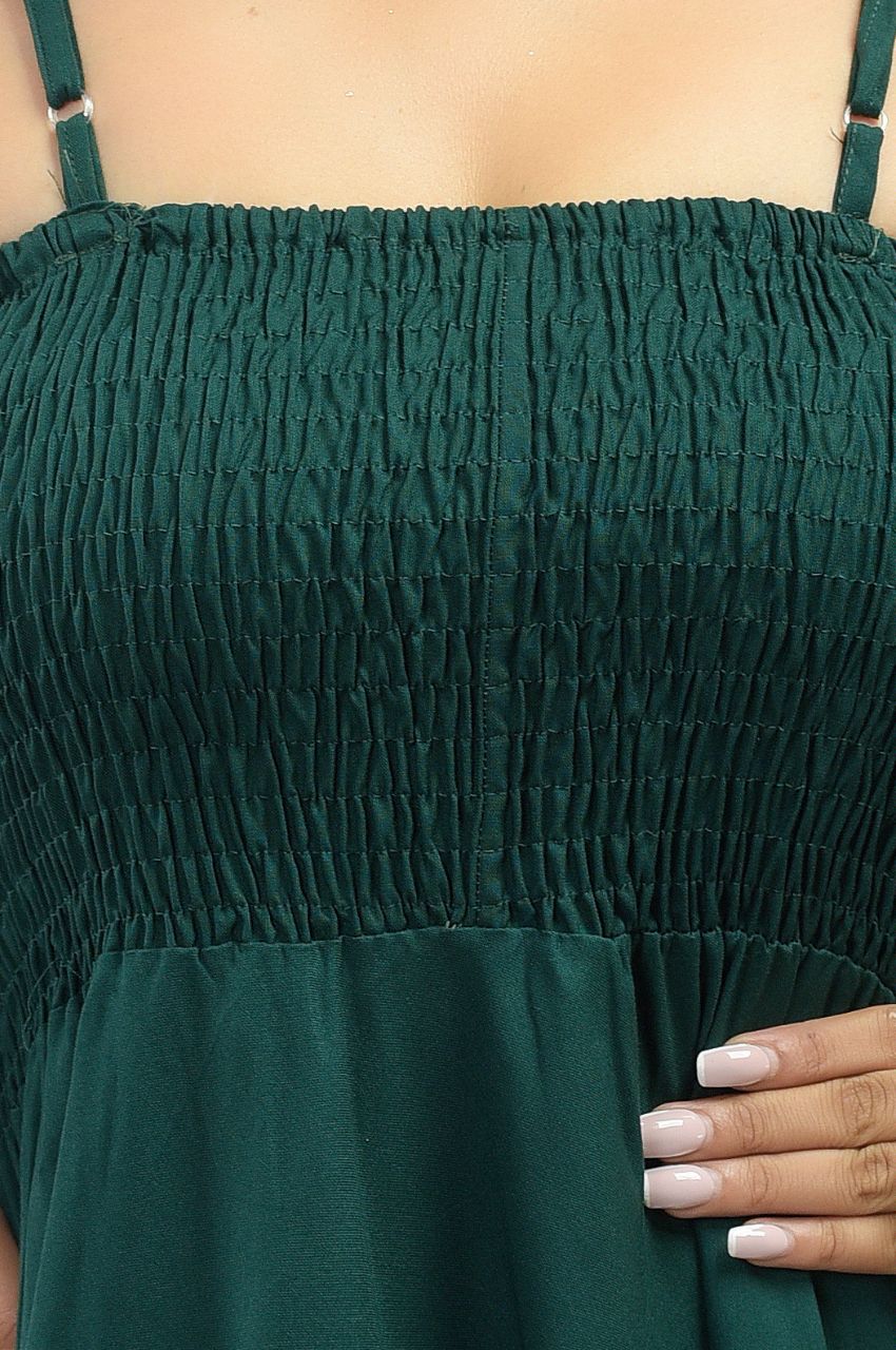 Women Fit and Flare Green Dress