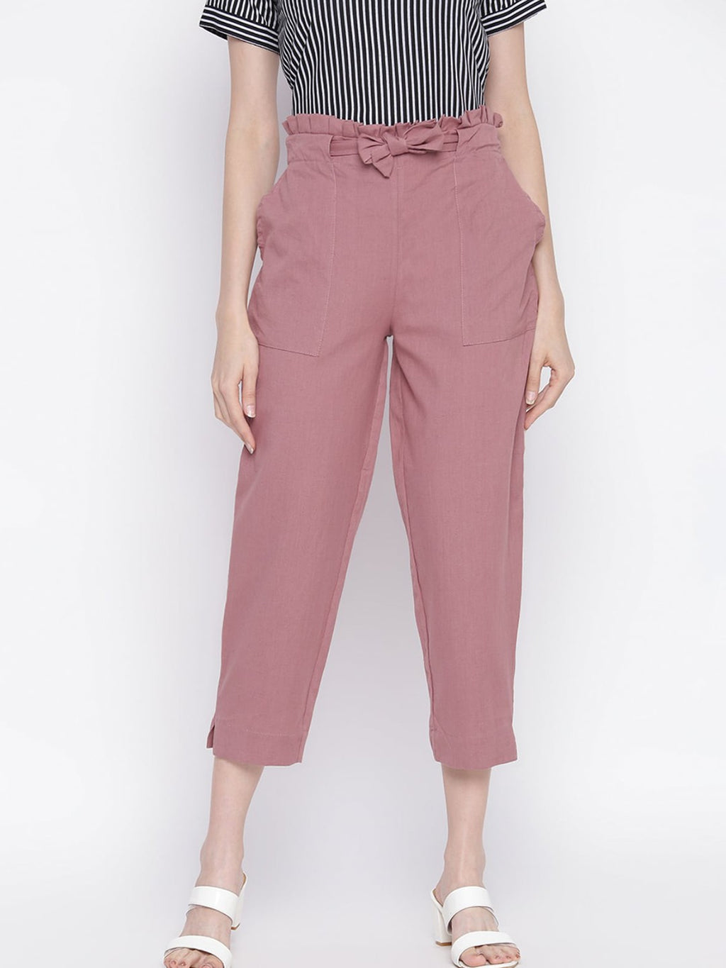 Women Orange Slim Fit Trousers