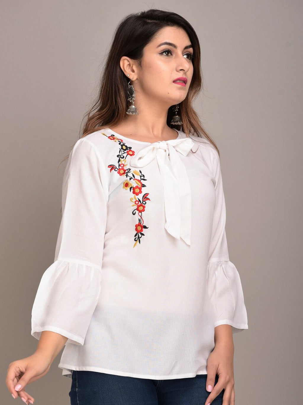 White Floral Top