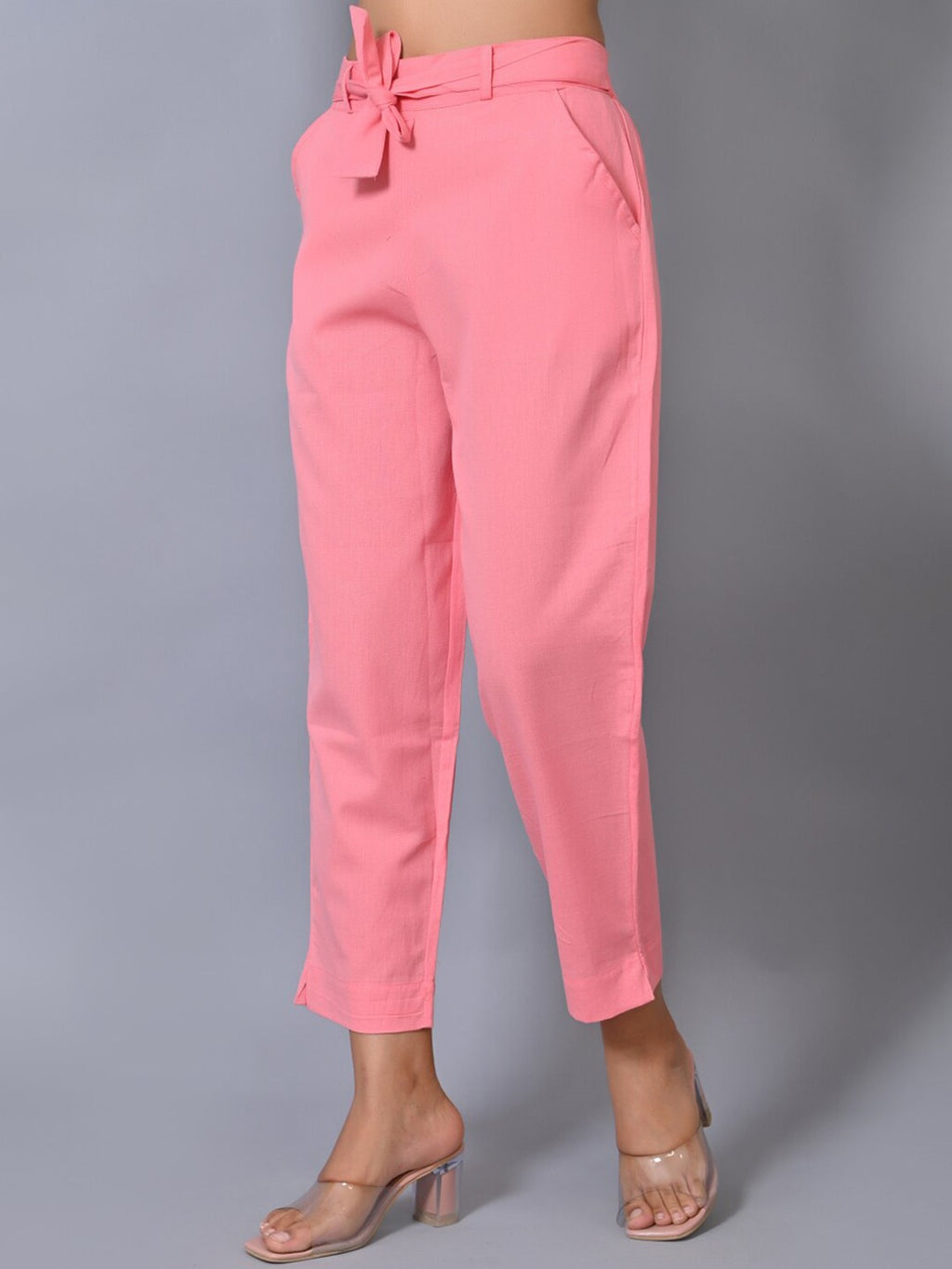 Women Pink Slim Fit Trousers