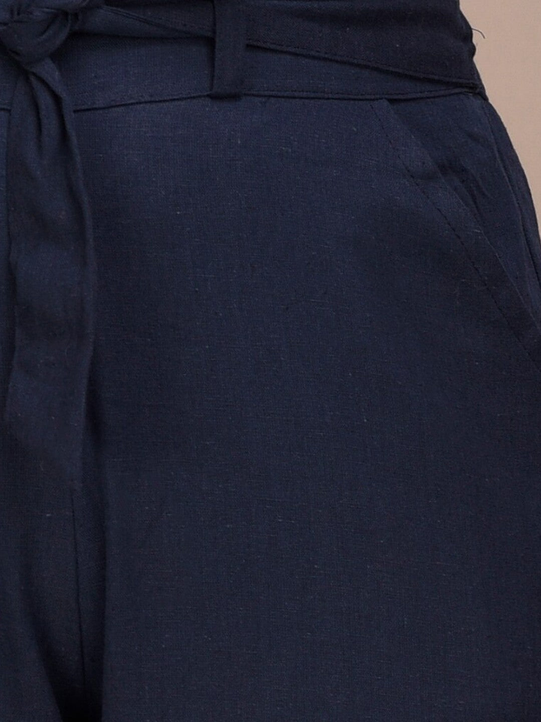 Women Navy Blue Slim Fit Trousers