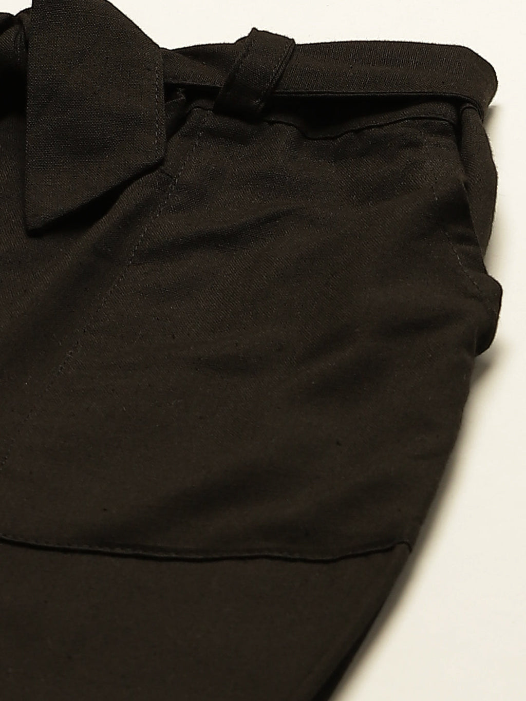 Women Regular Fit Black Cotton Blend Trousers