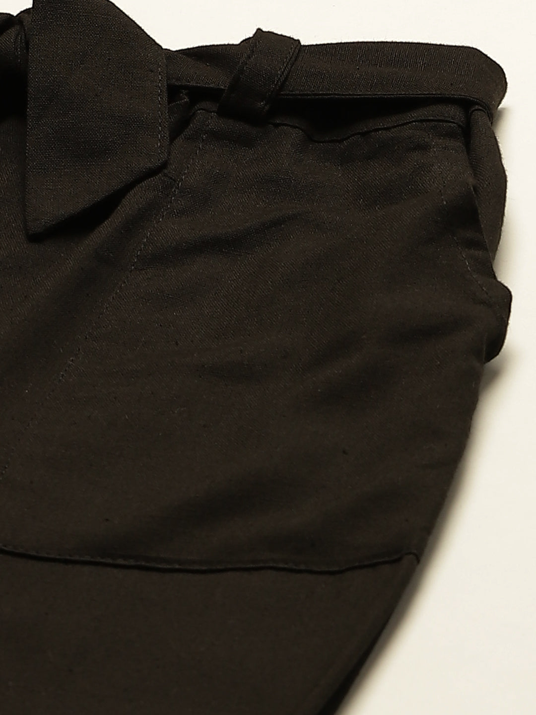 Women Regular Fit Black Cotton Blend Trousers