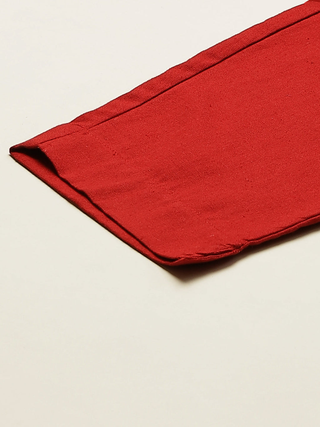 Women Regular Fit maroon Cotton Blend Trousers