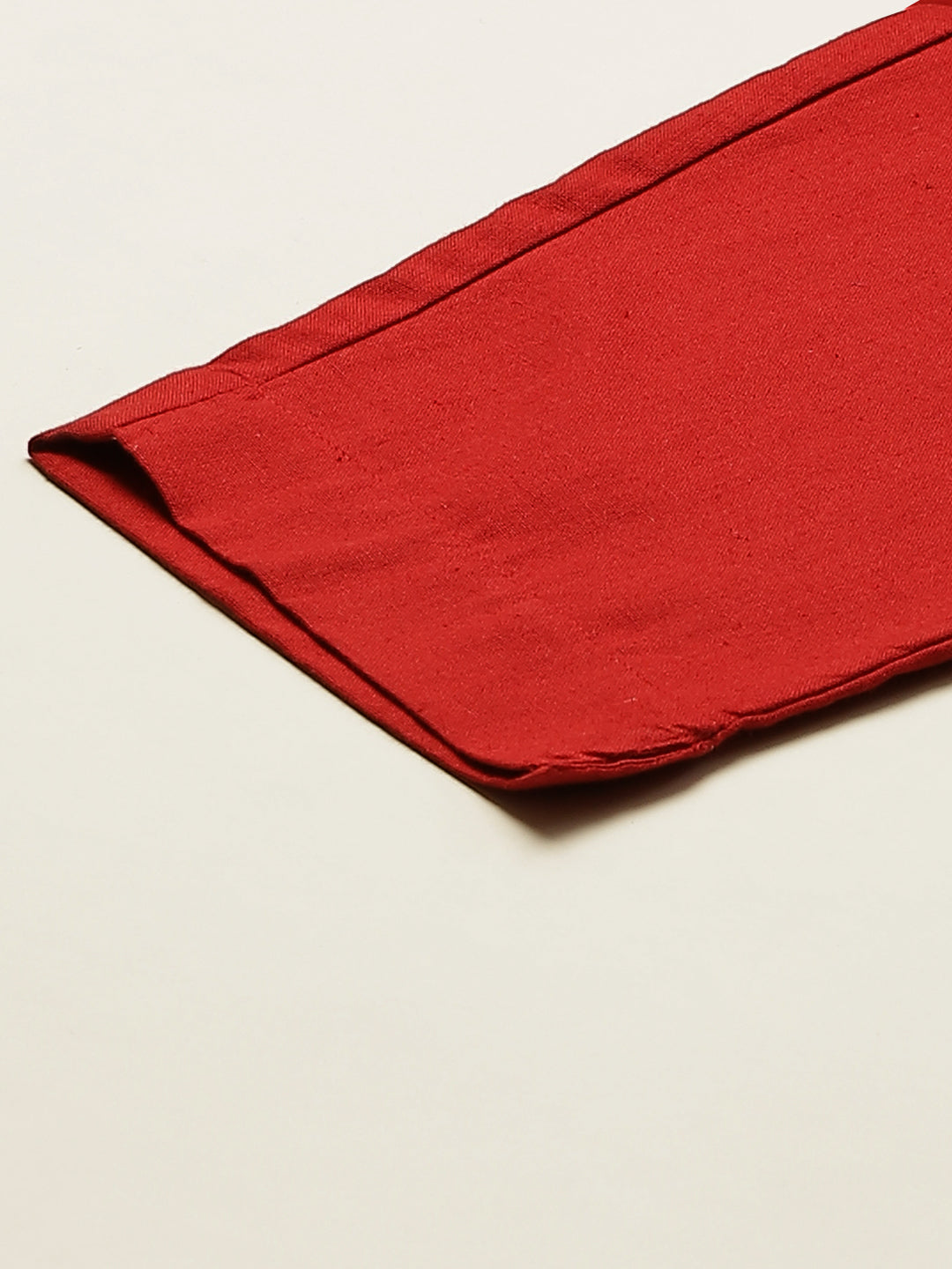 Women Regular Fit maroon Cotton Blend Trousers