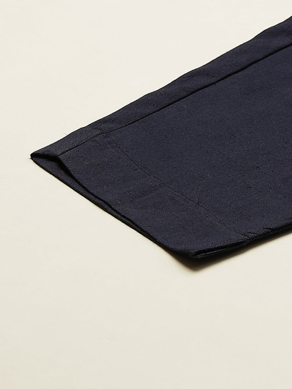 Women Regular Fit Navy Blue Pure Cotton Trousers