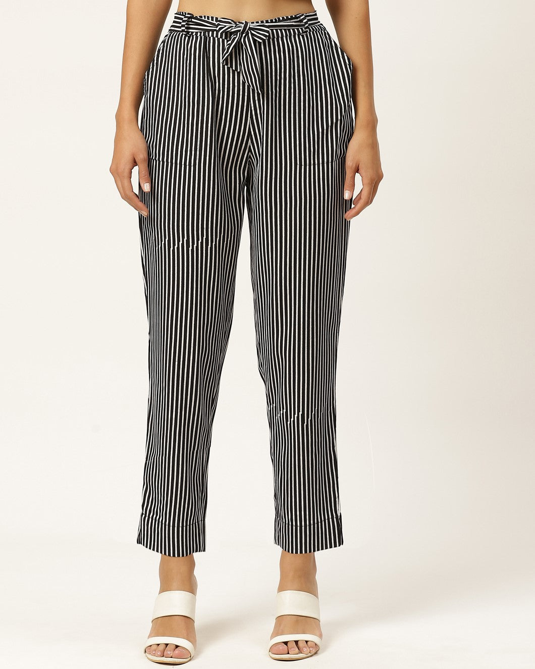 Women Regular Fit Black Viscose Rayon Trousers