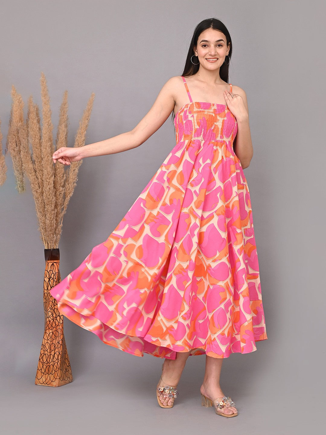 Geometric Printed Maxi Dress