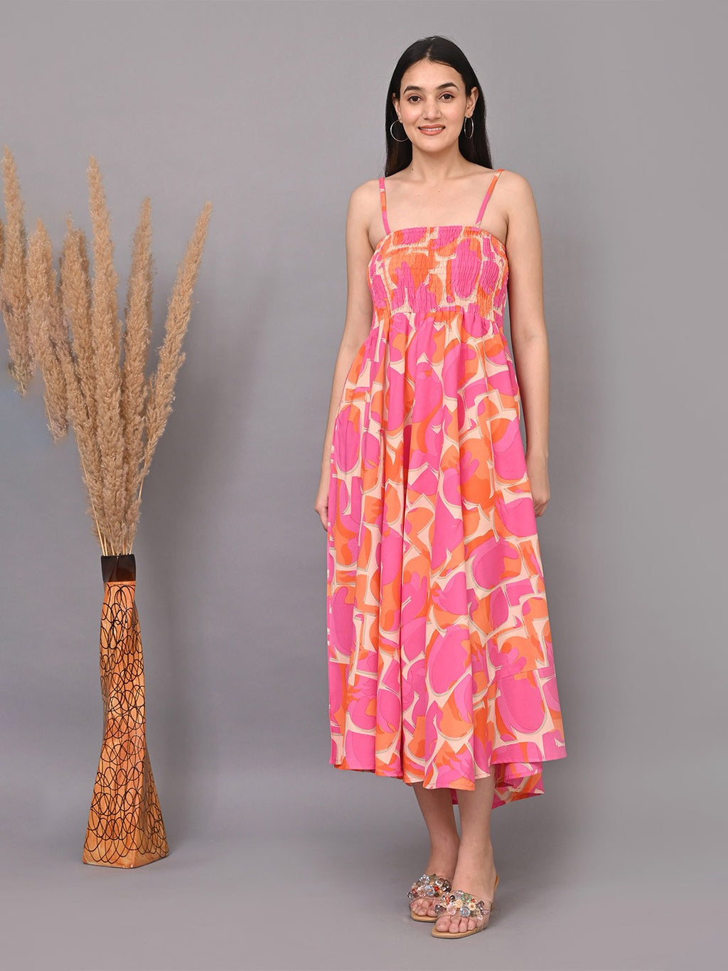 Geometric Printed Maxi Dress