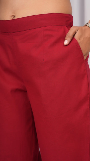 Women Regular Fit Pure Cotton Trousers
