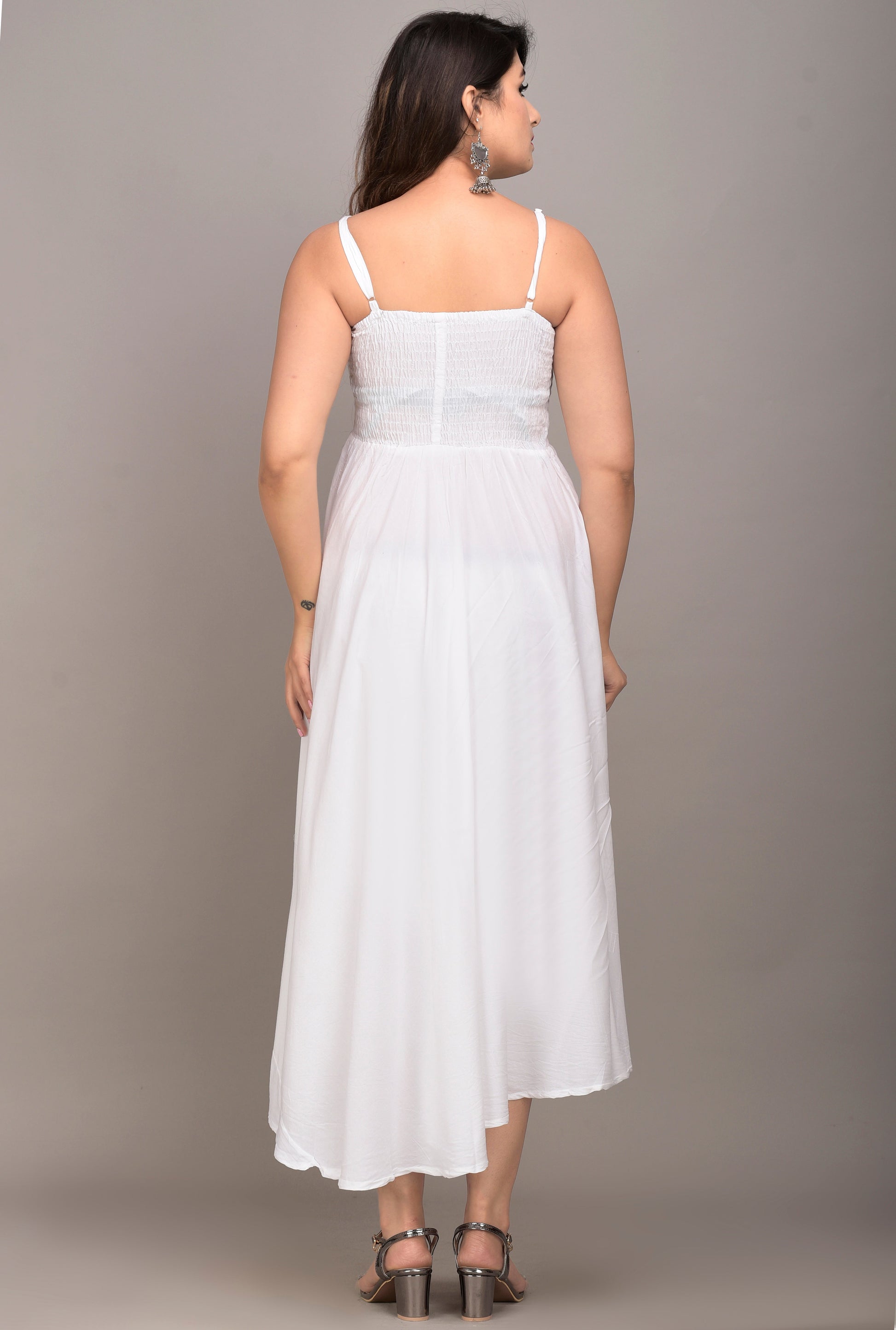 Women Fit and Flare WHITE Dress