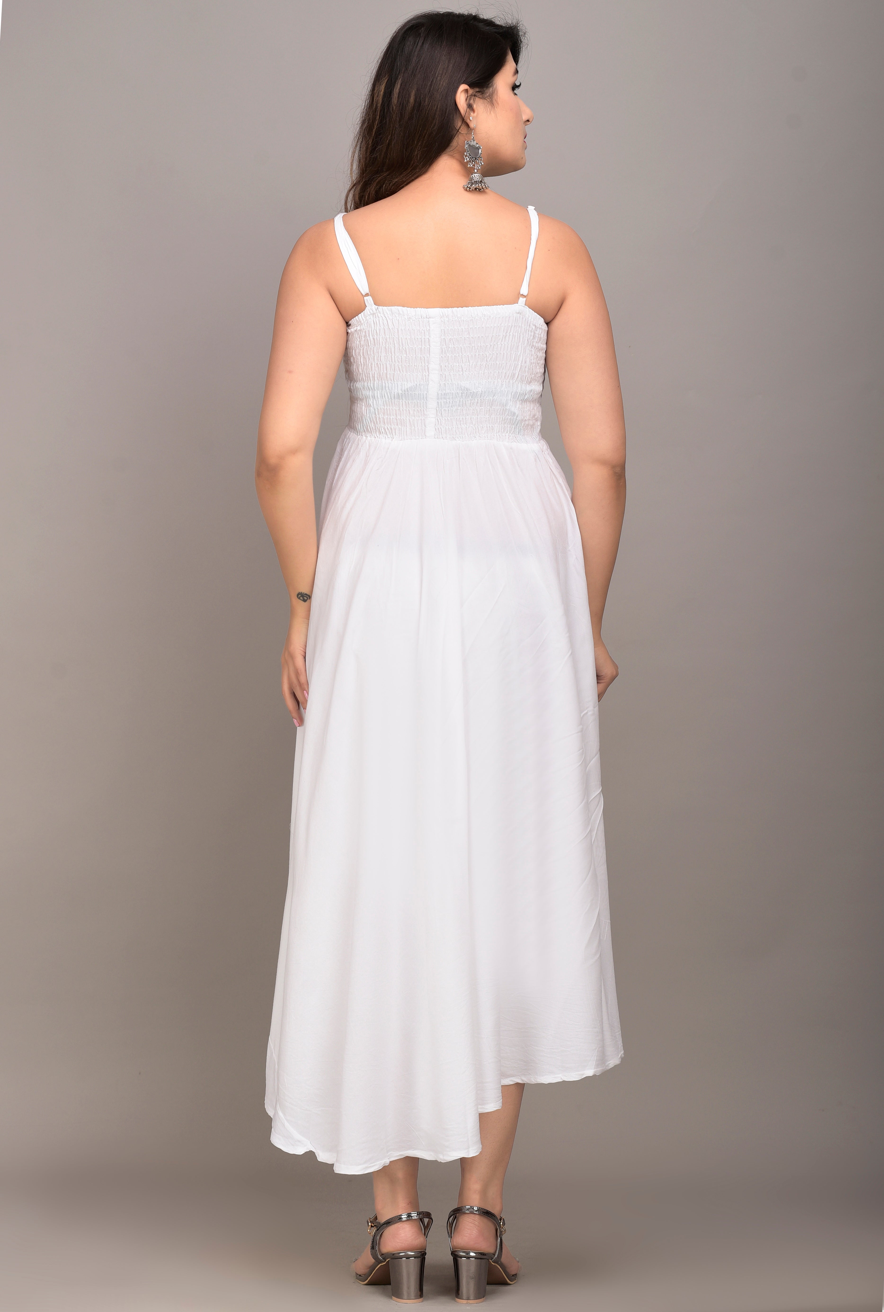 Women Fit and Flare WHITE Dress