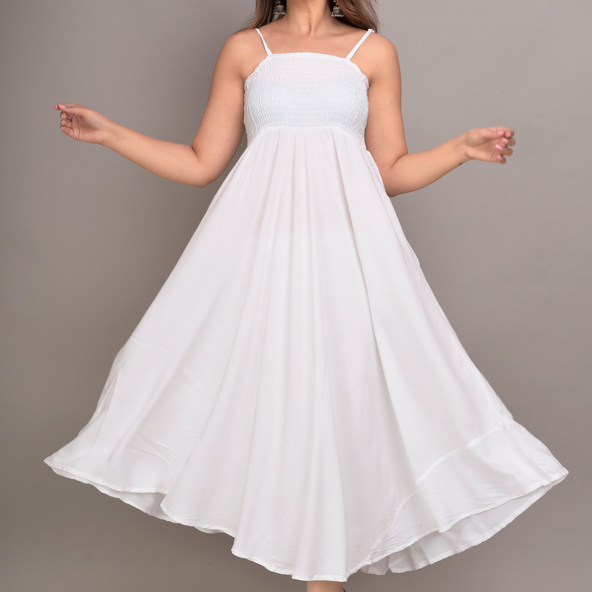 Women Fit and Flare WHITE Dress