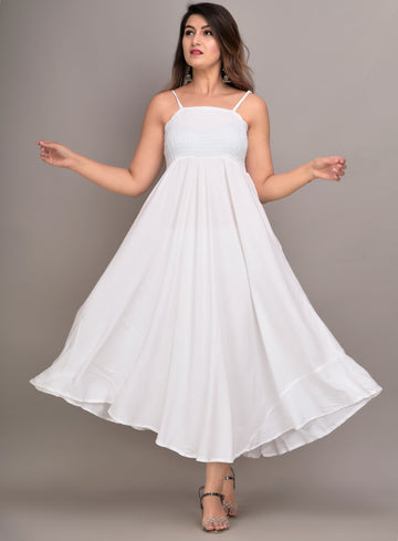 Women Fit and Flare WHITE Dress