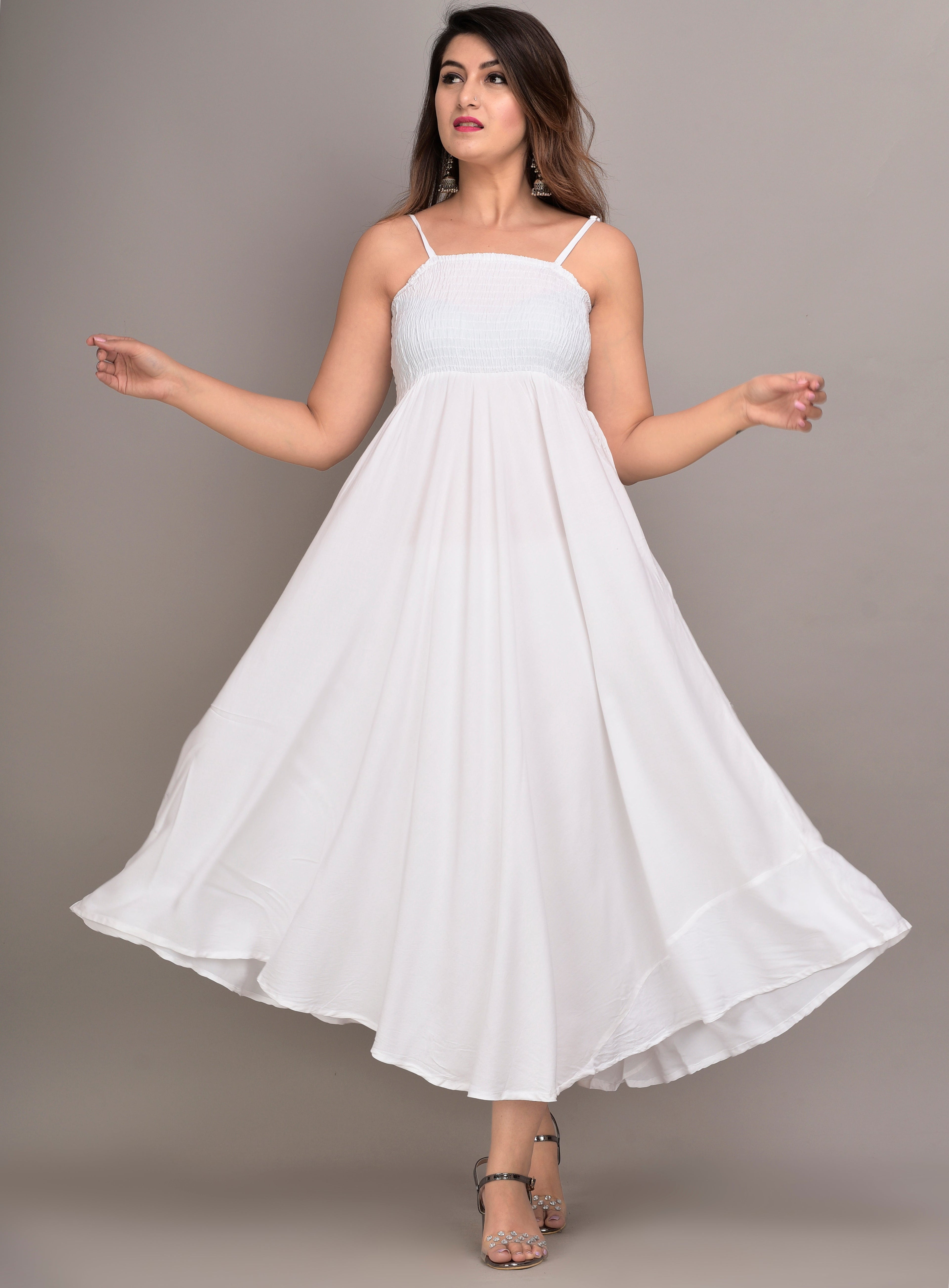 Women Fit and Flare WHITE Dress