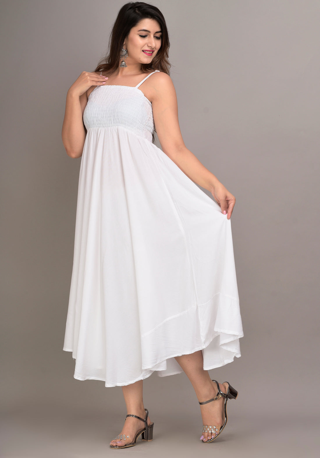 Women Fit and Flare WHITE Dress