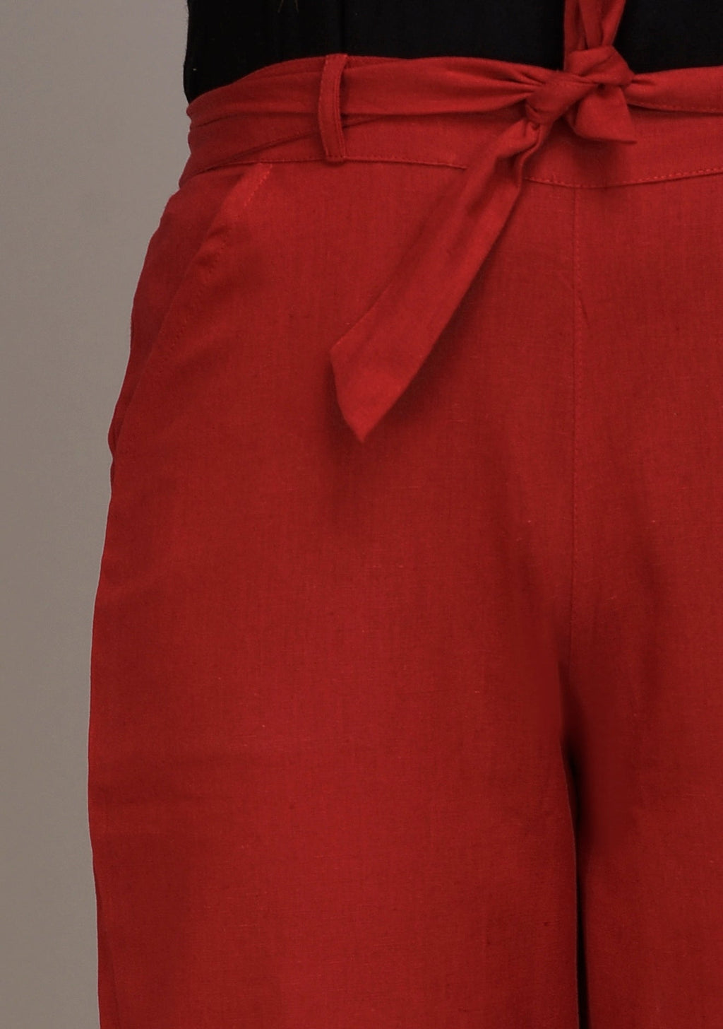 Women Regular Fit maroon Cotton Blend Trousers