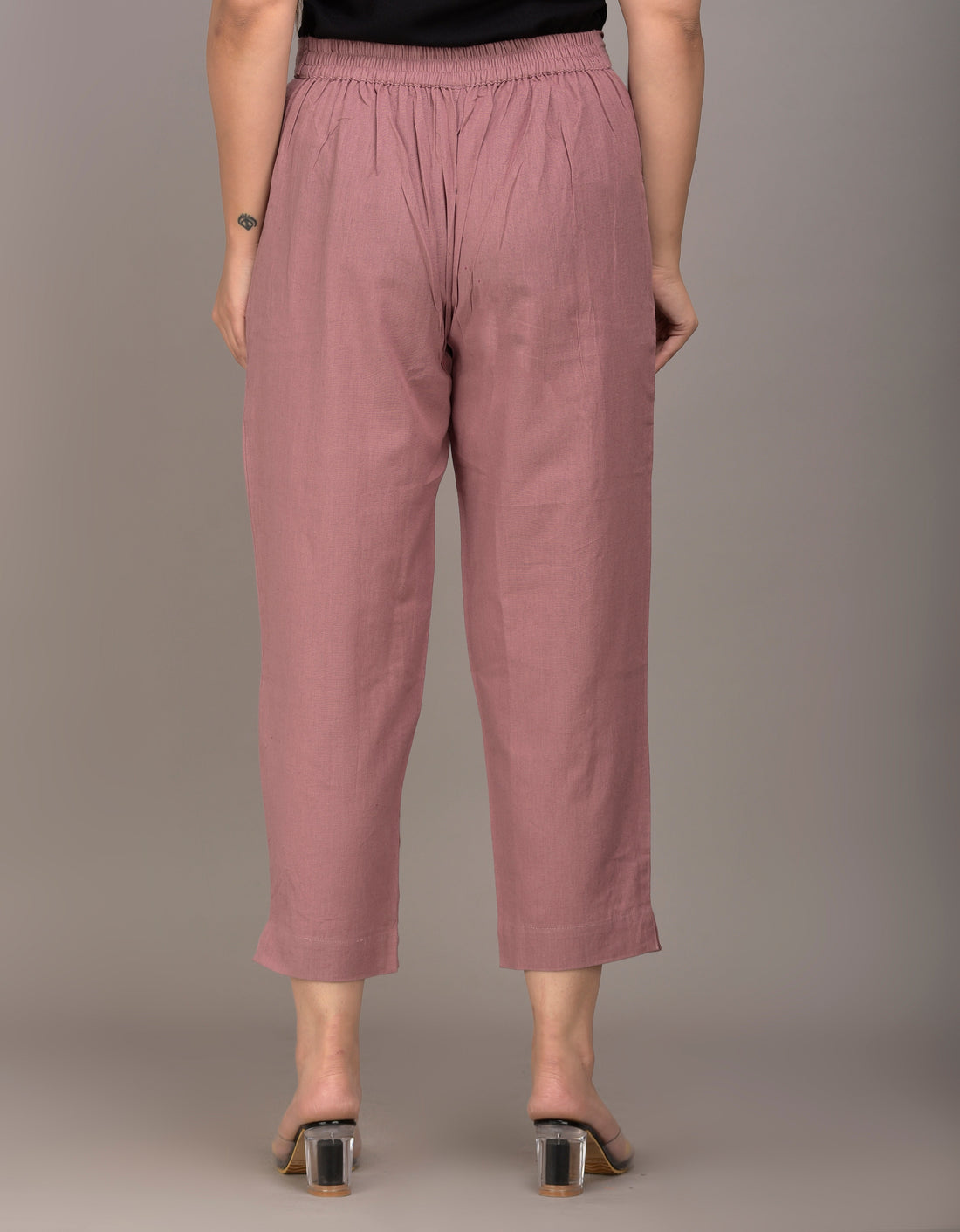 Women Regular Fit maroon Cotton Blend Trousers