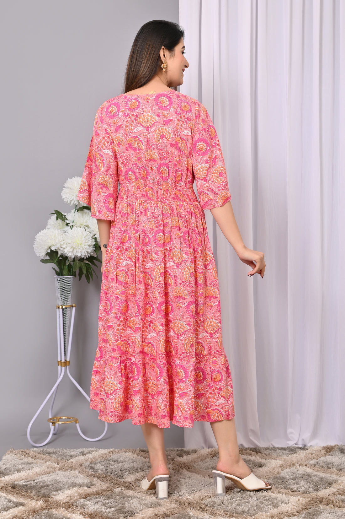 Boho Bliss Printed Maxi Dress – Vibrant & Flowy Rayon Dress
