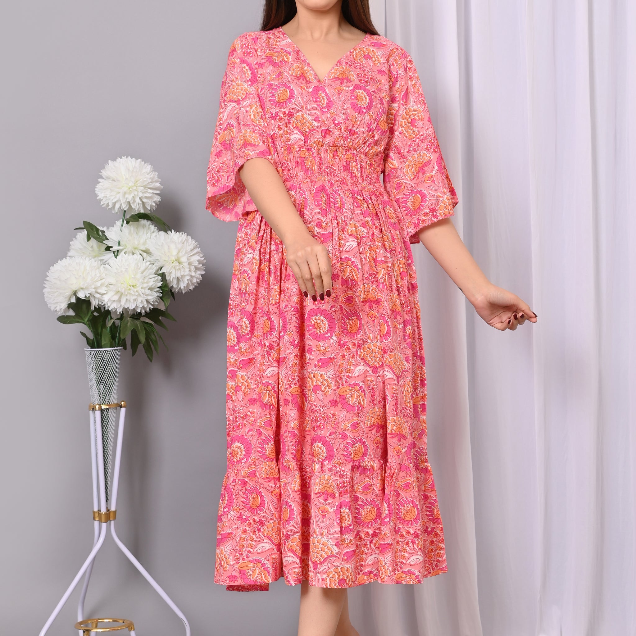 Boho Bliss Printed Maxi Dress – Vibrant & Flowy Rayon Dress