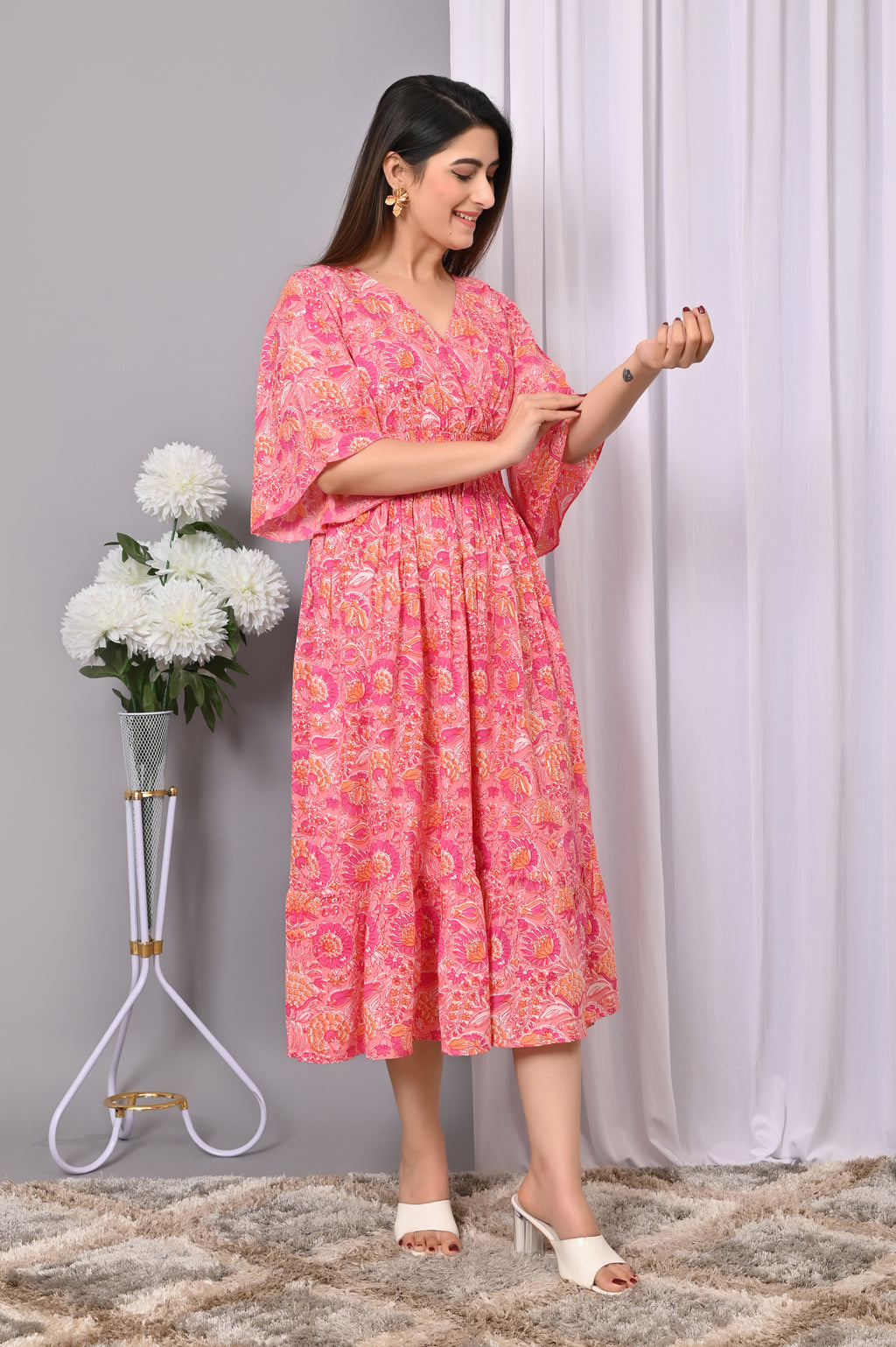 Boho Bliss Printed Maxi Dress – Vibrant & Flowy Rayon Dress