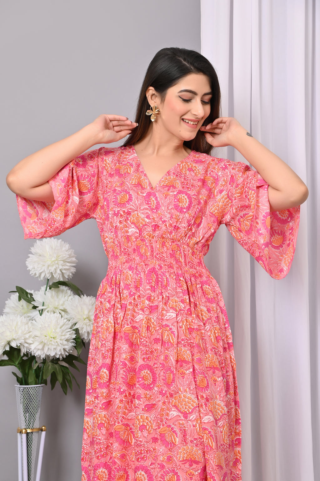 Boho Bliss Printed Maxi Dress – Vibrant & Flowy Rayon Dress