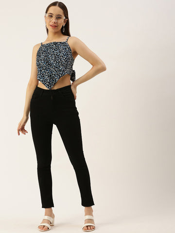 Animal Print Styled Back Top