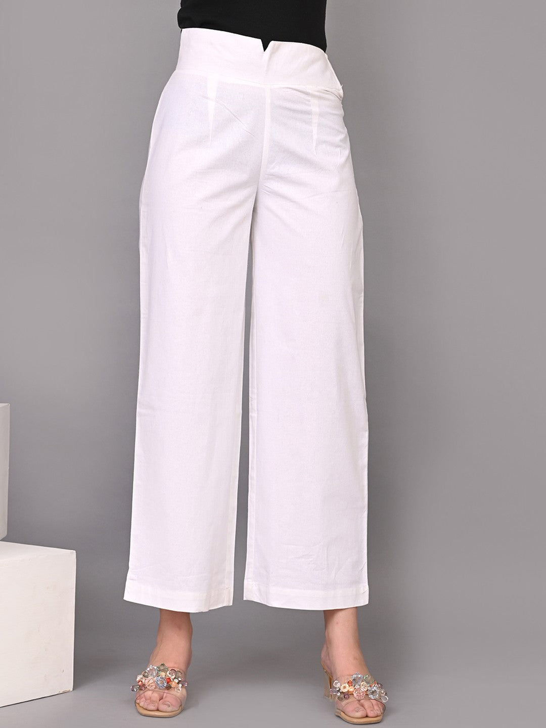 Women High-Rise Cotton Trouser