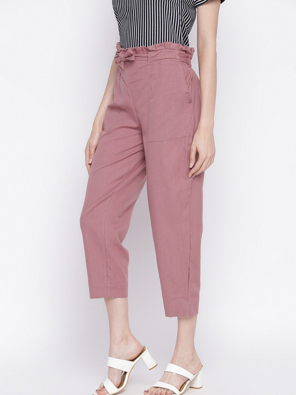 Women Orange Slim Fit Trousers
