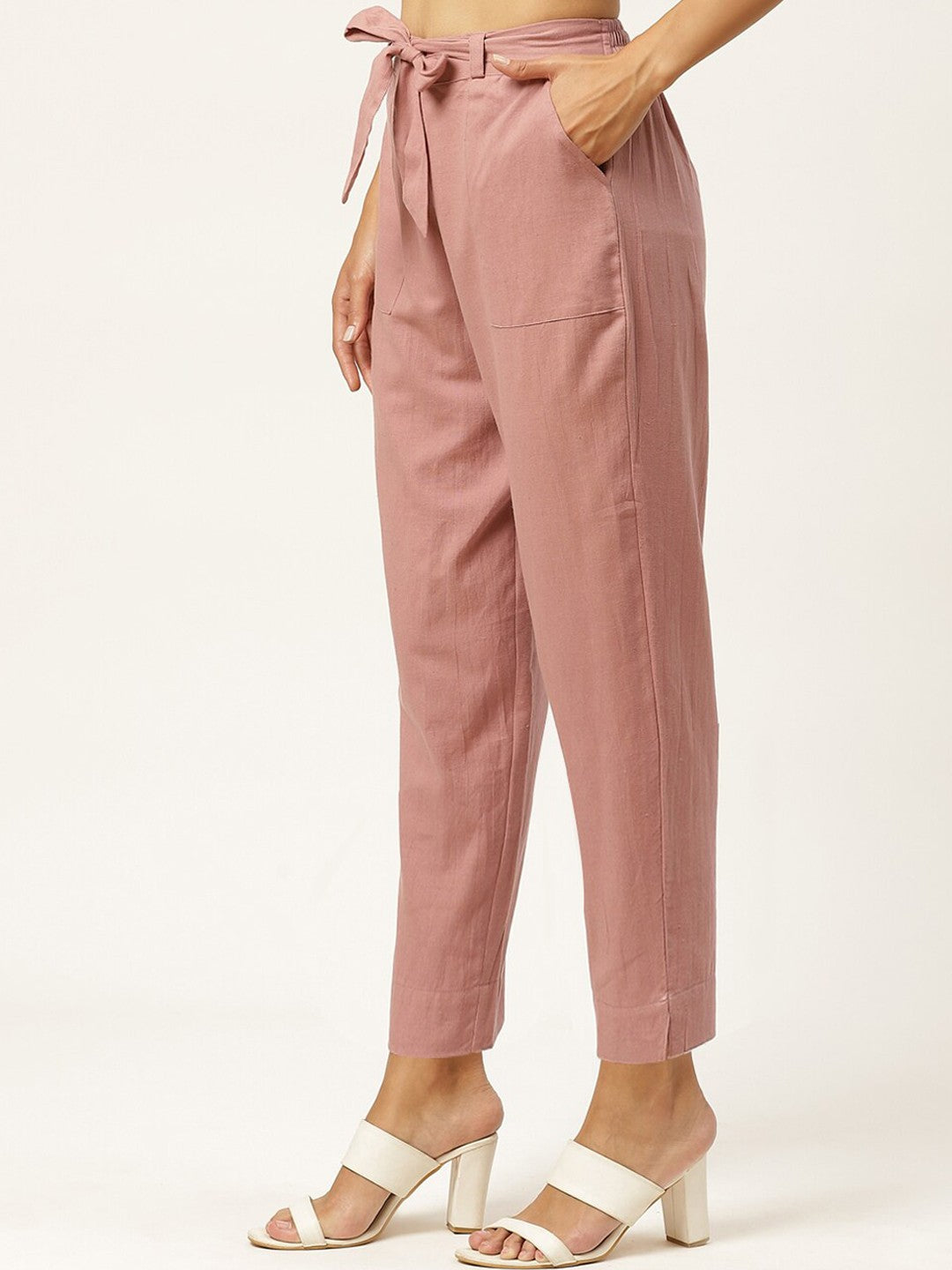 Women Orange Slim Fit Trousers