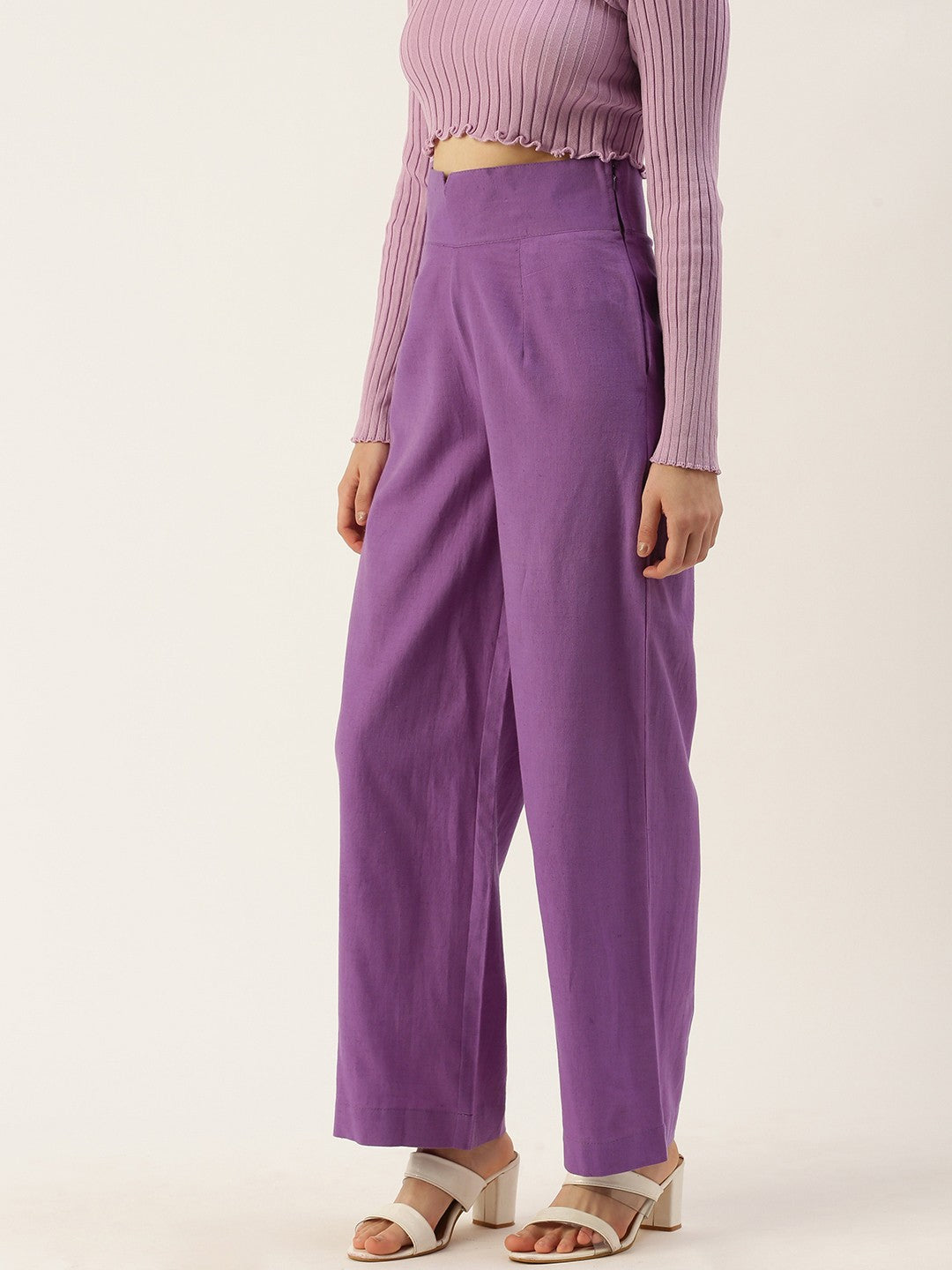 Women Regular Fit High-Rise Trousers