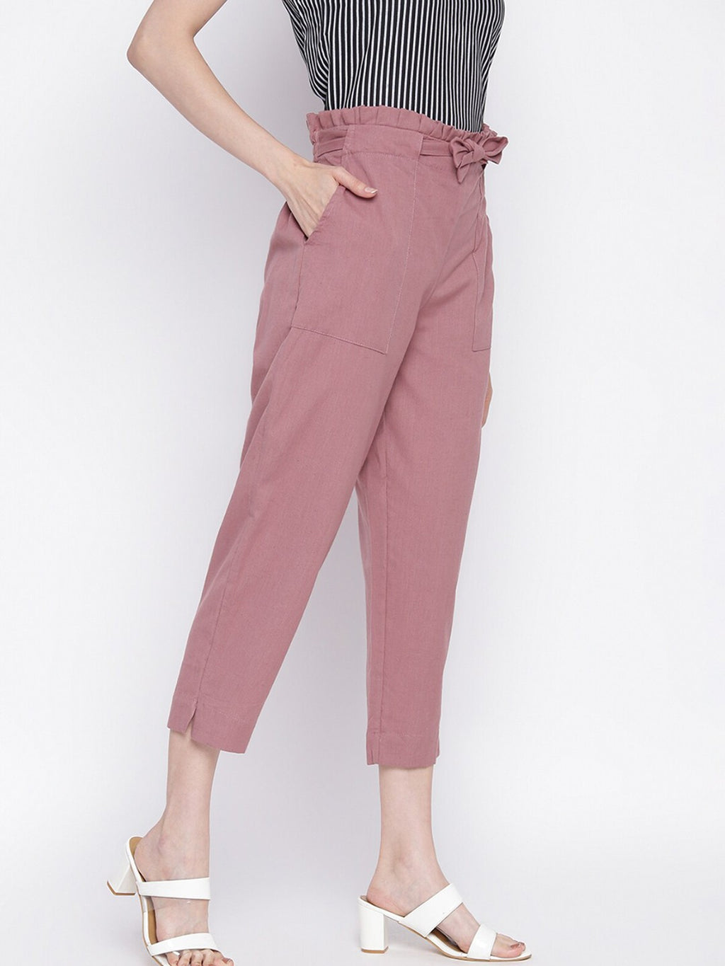 Women Orange Slim Fit Trousers