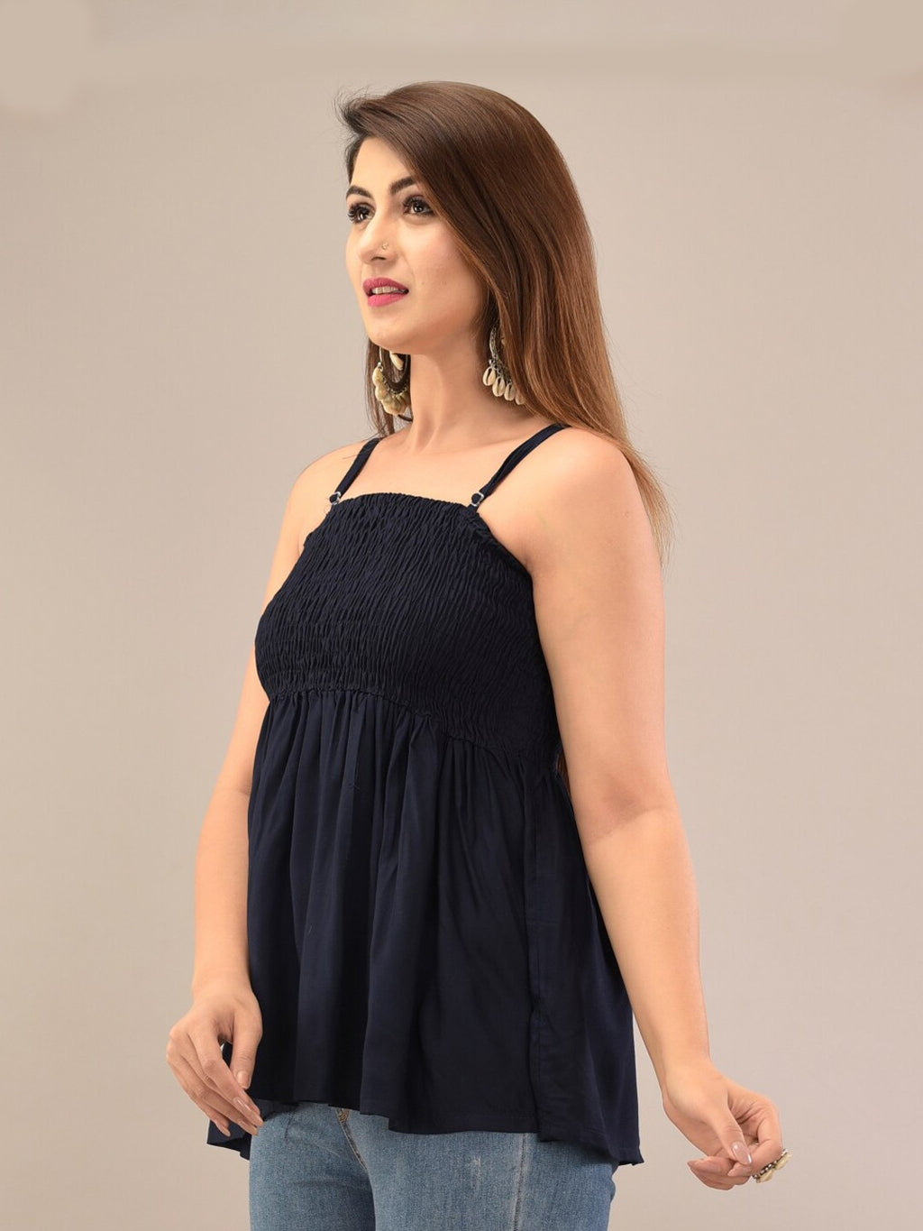 Navy Blue Empire Top