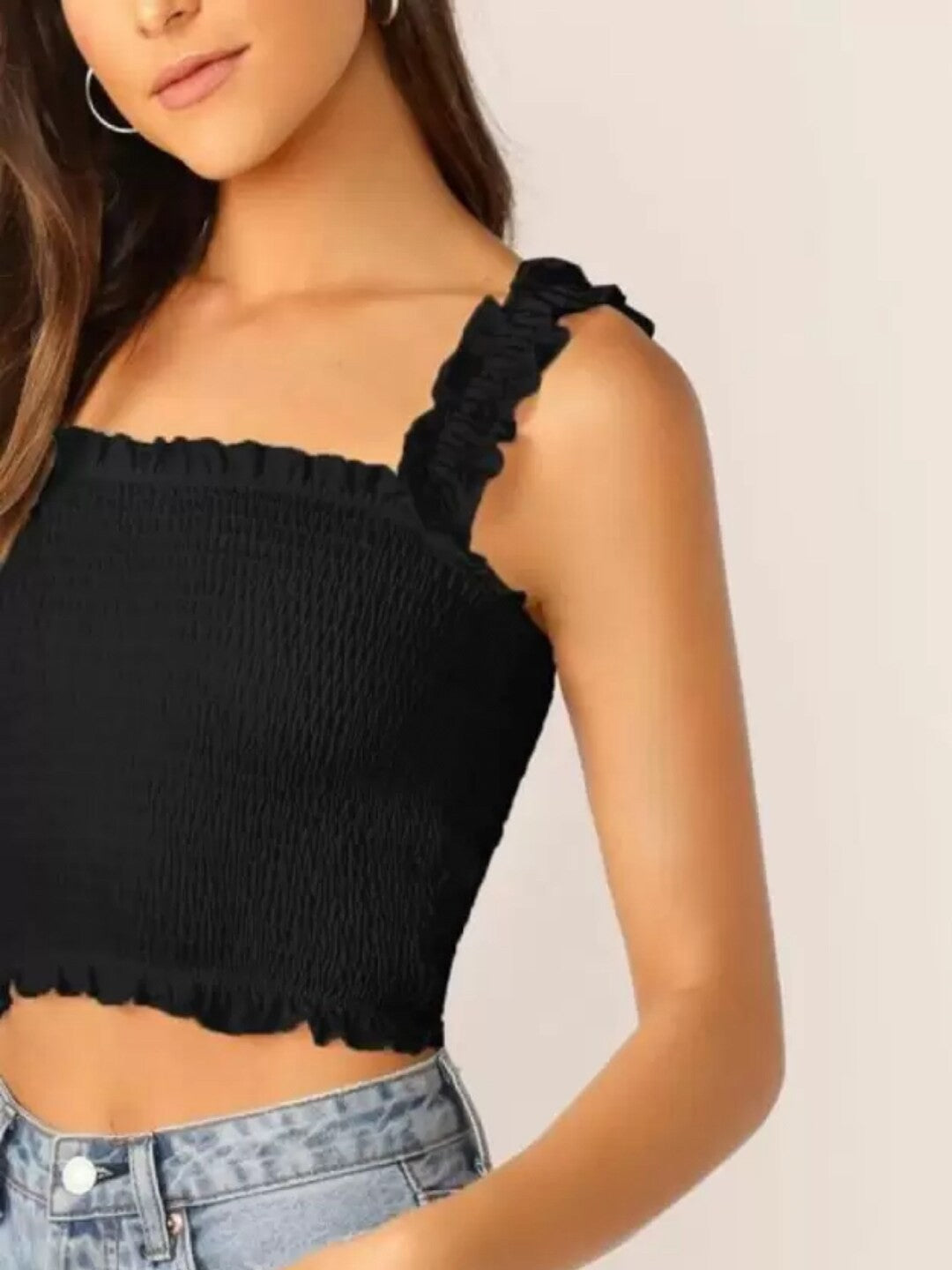 Woman Bobbin Elastic Crop Top (Copy)