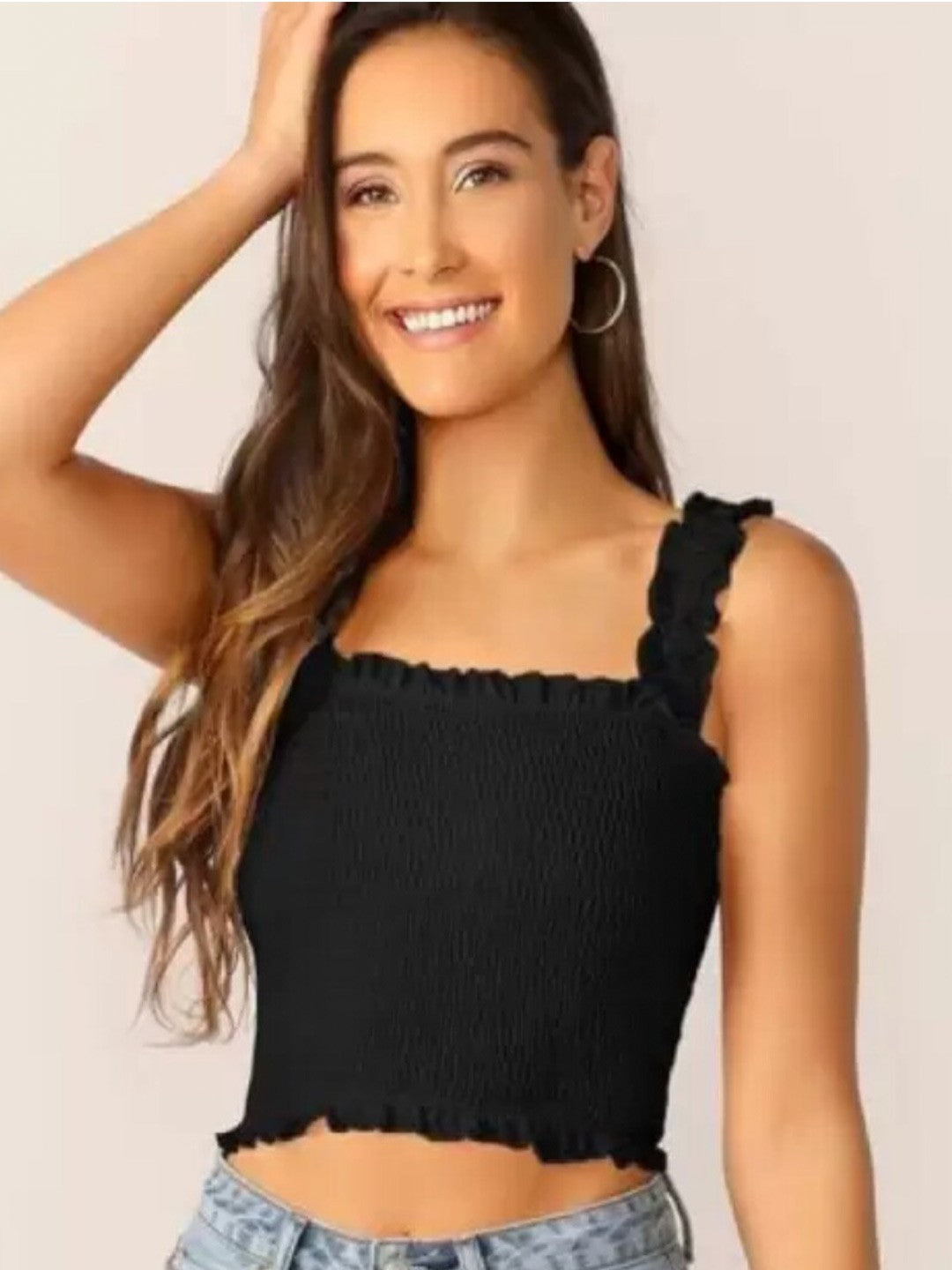Woman Bobbin Elastic Crop Top (Copy)