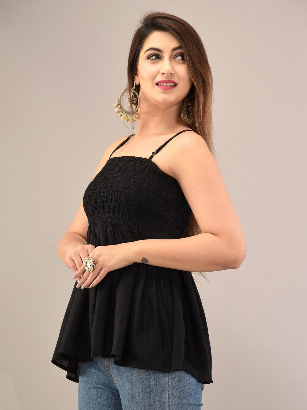 Women Black Empire Top