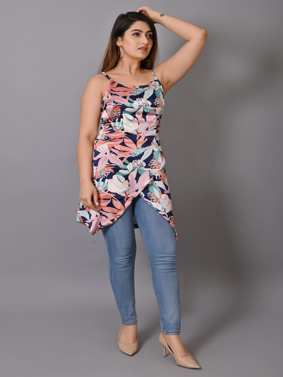 Multicoloured & lilac ash Floral Sheath Dress